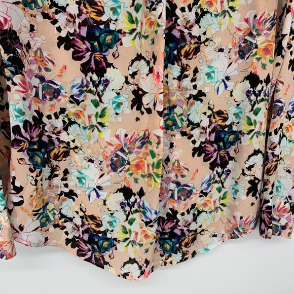 Express Portofino Shirt Pink Floral Print Button Down Long Sleeve - Picture 9 of 10